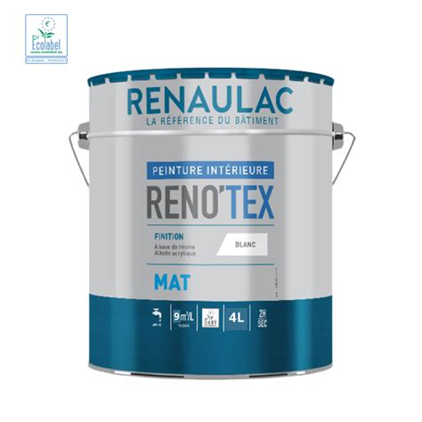 Peinture intérieur mat écolabel RENO TEX MAT pour une finition soignée