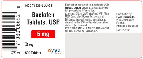 Baclofen Tablets Usp Rx Only