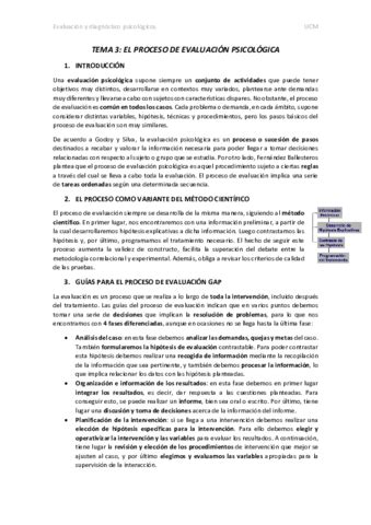 Tema El Proceso De Evaluacion Psicologica Pdf