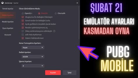 PUBG Mobile GameLoop Emülatör Ayarları 1 7 versiyon Şubat 21 2022