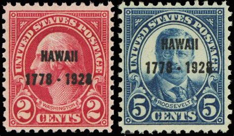 1928 Issue 2 Cent And 5 Cent Discovery Of Hawaii United States