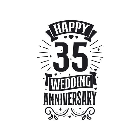 35 years anniversary celebration typography design. Happy 35th wedding ...