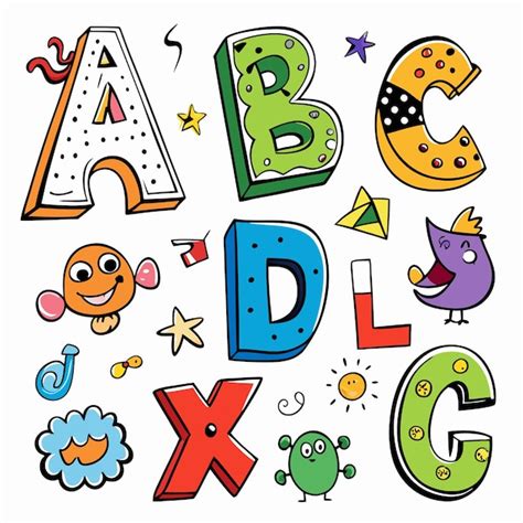 Letras Coloridas Do Alfabeto De Desenho Animado Ilustra Es