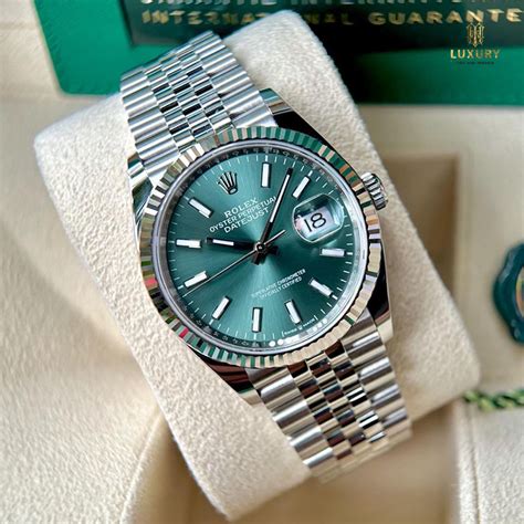 Đồng hồ Rolex Datejust 126234 0051 Mint Green Index Jubilee size 36mm