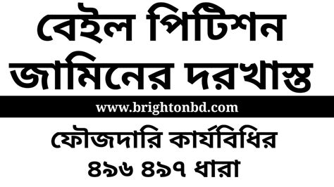 জমনর পটশন Bail Petition জমনর দরখসত মসবদ জমনযগয