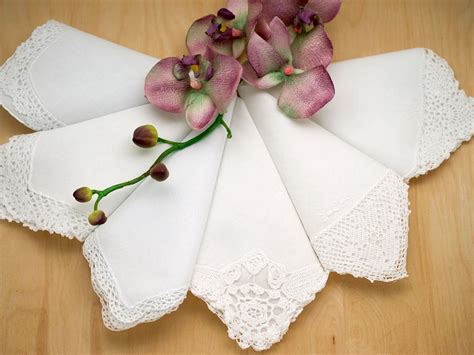 Bridal Set Of 6 Different Wedding Handkerchiefs Set E