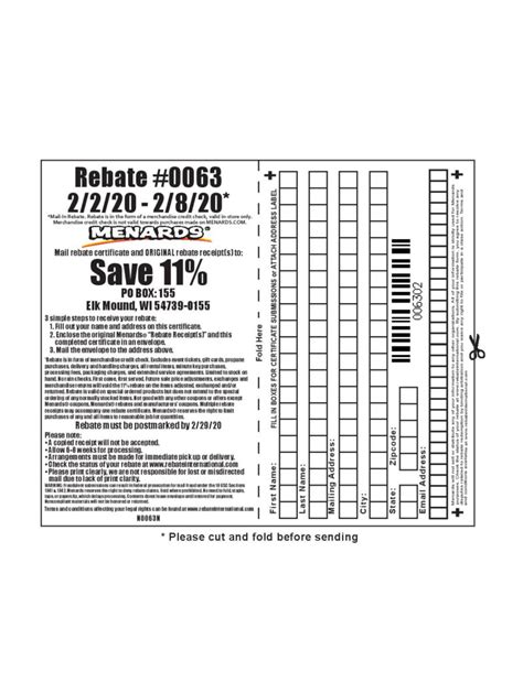 Fill Out Menards Rebate Online Printable Form