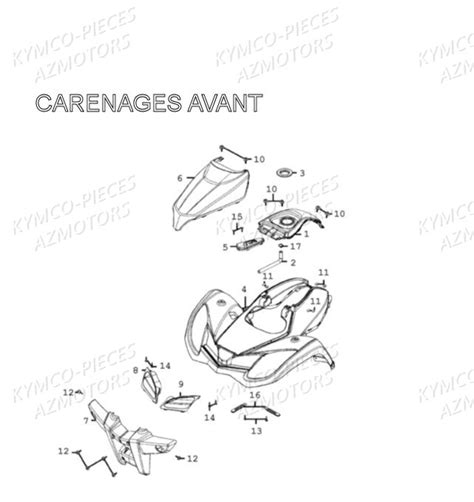 CARENAGES AVANT pièces KYMCO neuves Pièces MXU 300 4T EURO II LA60AD