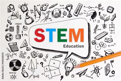 doodle  stem education background stem science technology