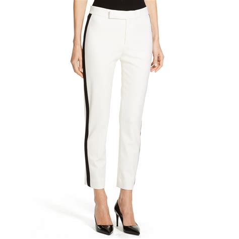 Ralph Lauren Black Label Tuxedo Striped Diane Pant In White Lyst