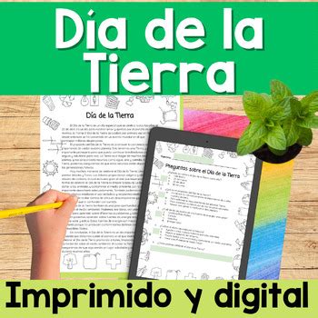 D A De La Tierra Lectura Earth Day Reading Passage In Spanish Print