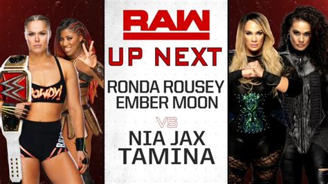 Ronda Rousey Ember Moon Vs Nia Jax Tamina WWE Raw 03 12 2018 En