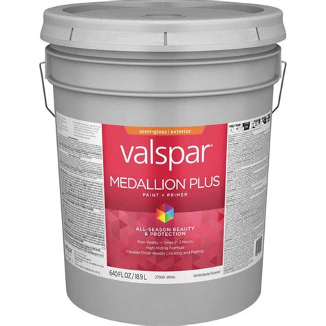 Valspar® Medallion® Plus Exterior Paint Primer Semi Gloss 5 Gallon White Base 5 Gallon White