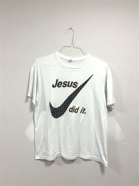 Nike Vintage Christian Jesus Did It Nike Swoosh T Shirt Grailed