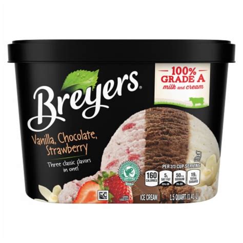 Breyers Vanilla Chocolate Strawberry Ice Cream Tub 48 Oz Smiths