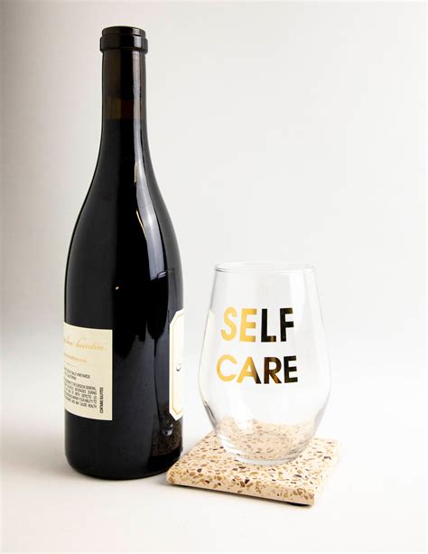 Self Care Gold Foil Stemless Wine Glass P I C N I C