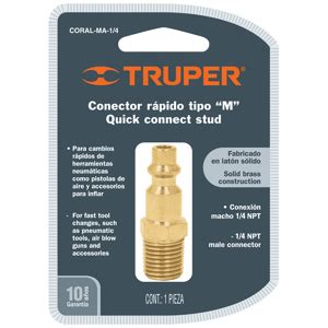 Coral Ma Truper Conector R Pido Tipo M Niquelado Cuerda