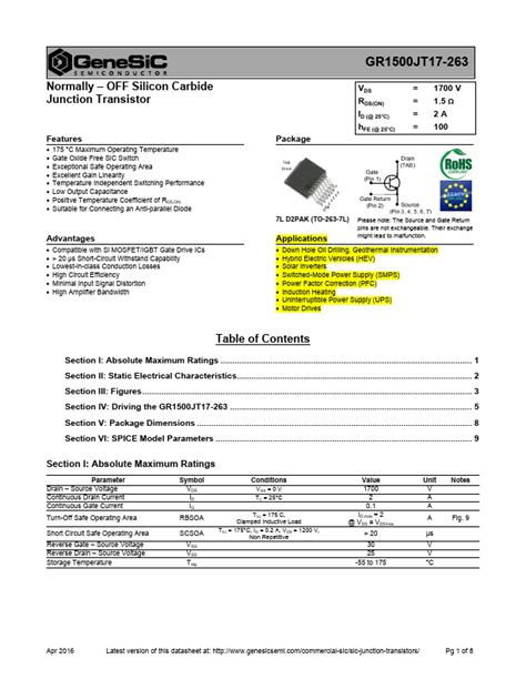 Gr Jt Genesic Transistor Hoja De Datos Ficha T Cnica