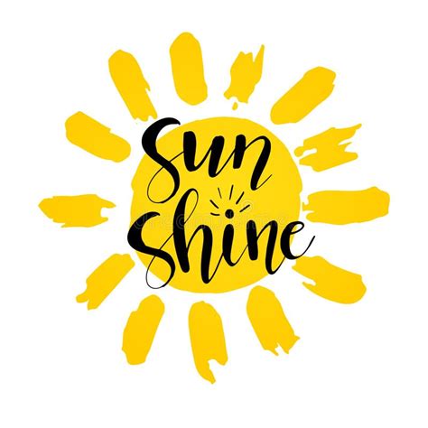 Be Shine Vector Illustration Fun Quote Hand Lettering Inspirational