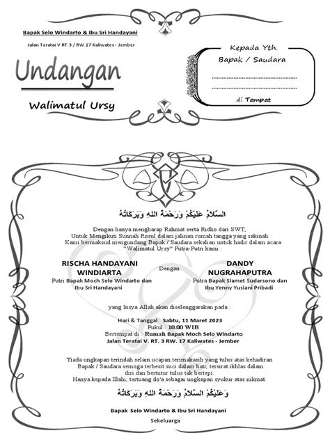 Undangan - Walimatul - Ursy Print | PDF