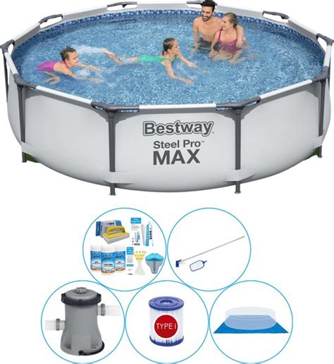 Steel Pro MAX Rond 305x76 Cm 6 Delig Zwembad Pakket Bol