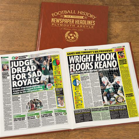 Personalised Plymouth Argyle Football Book Historic Newspapers