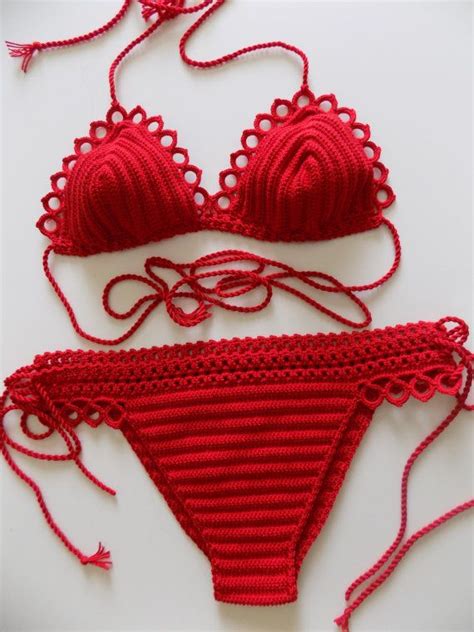 Env O Express Red Crochet Bikini Traje De Por Cheerfulboutique Con