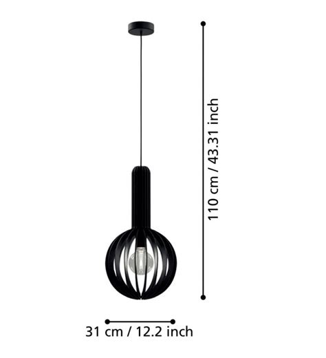 Czarna Drewniana Kula Pojedyncza Lampa Wisz Ca Velasco