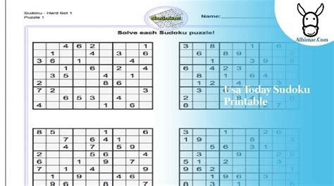 Printable USA Today Sudoku - Lyana Printable Sudoku