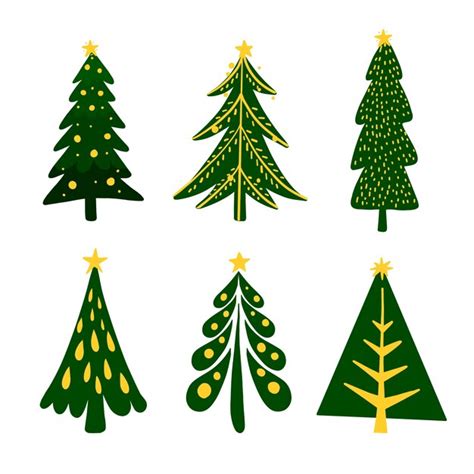 Colecci N De Rboles De Navidad Dibujados A Mano Vector Gratis