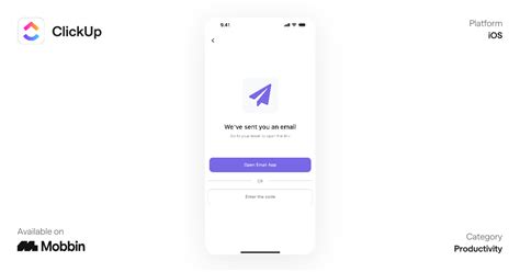 clickup ios email confirmation  mobbin