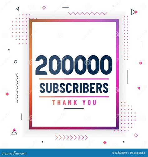 Thank You 200000 Subscribers 200K Subscribers Celebration Modern