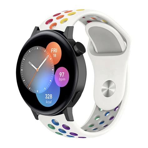 Huawei Watch Gt 3 42mm Sportarmband Weiß Bunt Smartwatcharmbaender De