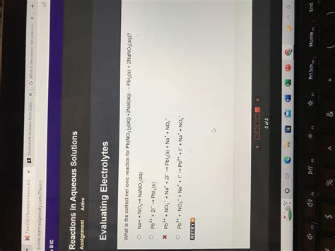 Please Help What Is The Correct Net Ionic Reaction For Pbno32aq