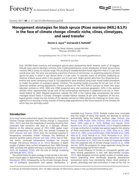 PDF Management Strategies For Black Spruce Picea Mariana Mill B S