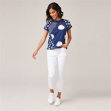 Load Image Into Gallery Viewer Blue Navy Spot Bubblehem Raglan T Shirt