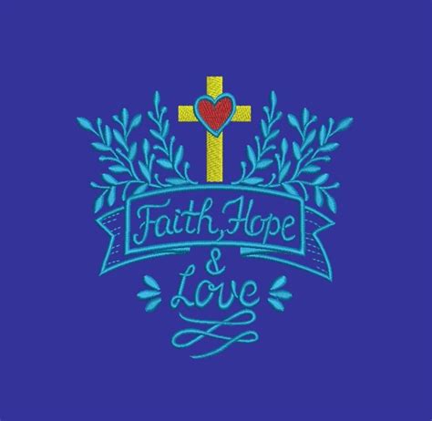 Faith Hope And Love Machine Embroidery Design Christian Etsy