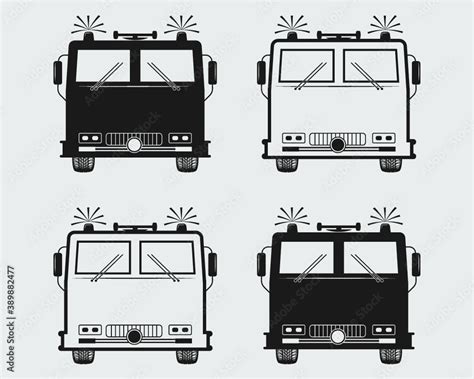 Fire Truck Vector Illustration, Fire Truck Bundle, Fire Truck Clipart, Firetruck, Fire Truck ...