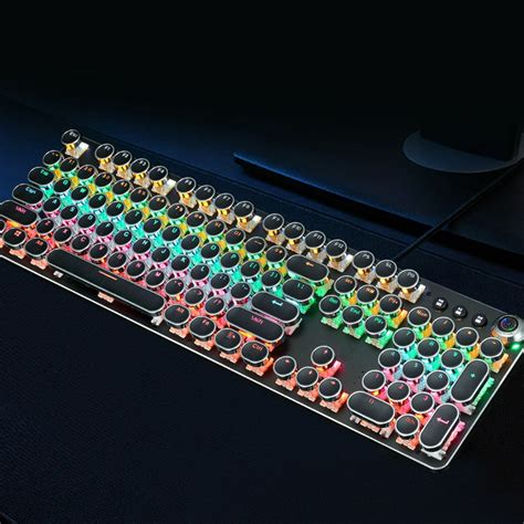 OTVIAP 104 Keys Keyboard,Metal Gaming Keyboard, LED Wireless Rainbow ... 