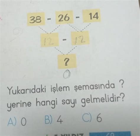 6 38 26 14 12 12 Yukarıdaki işlem şemasında yerine hangi