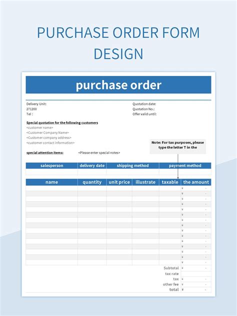 Free Order Form Design Templates For Google Sheets And Microsoft Excel ...