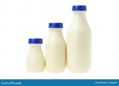 Plastic Bottles Of Milk Stock Photo Image Of Food Plastic 26385586