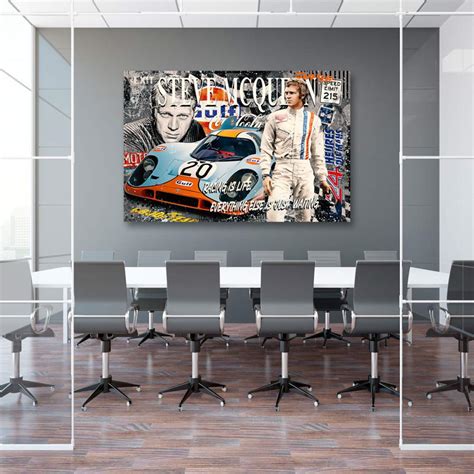 Modernes Wandbild Steve McQueen Porsche Wandbild Deko