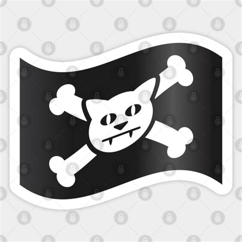 Jolly Roger The Cat Pirate Flag Pirates Sticker Teepublic