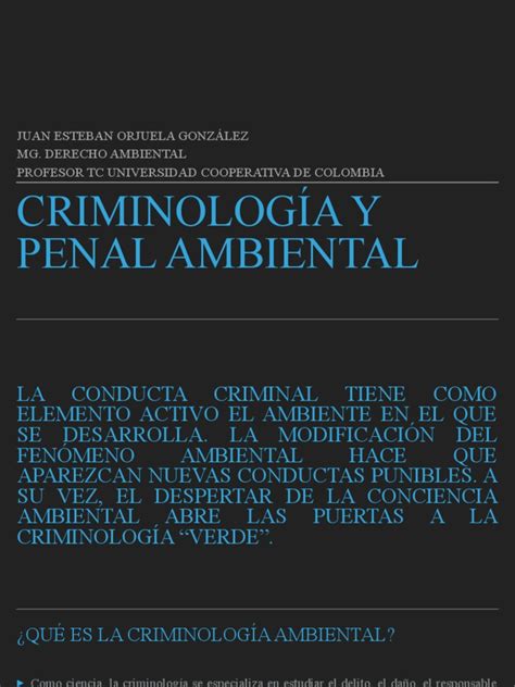 Criminología Y Penal Ambiental Pdf Criminología Derecho Penal