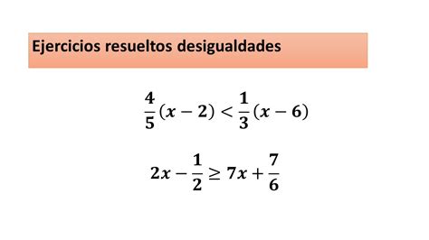 Desigualdades Ejemplos Resueltos