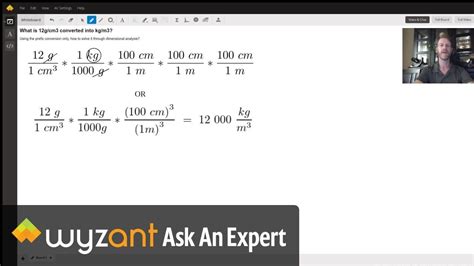 Dimensional Analysis Converting A Density Youtube