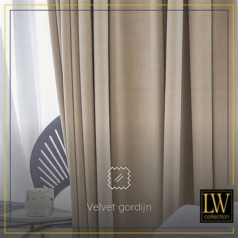 Lw Collection Gordijnen Beige Velvet Kant En Klaar X Cm Met