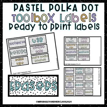 Pastel Polka Dot Teacher Toolbox Labels Printable By Mrs Bailey And Her