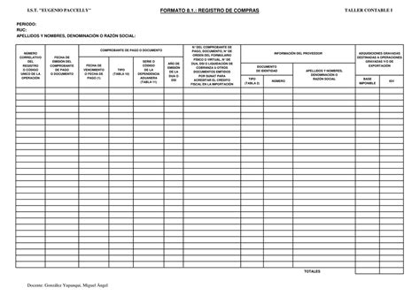 Formato 8 1 Registro De Compras